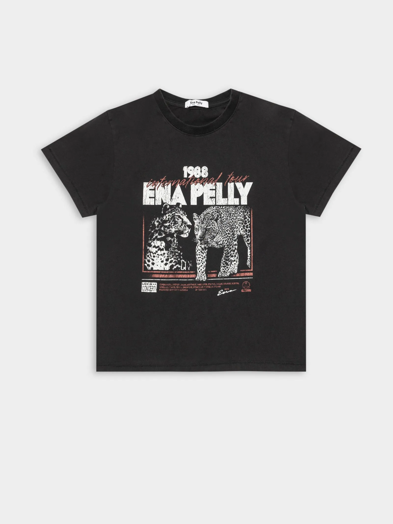 1988 Cheetah Tour T-Shirt in Washed Black