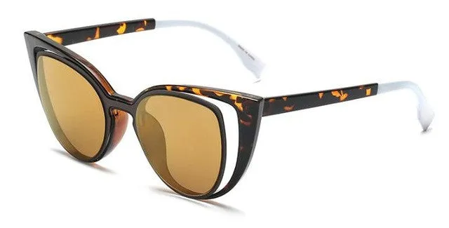 2017 brand designer women Sunglasses vintage acetate frame retro gradient cat eye shaped