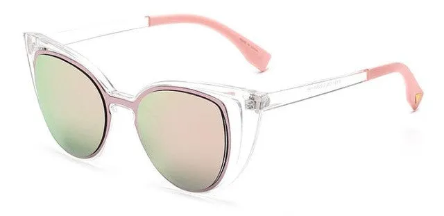 2017 brand designer women Sunglasses vintage acetate frame retro gradient cat eye shaped
