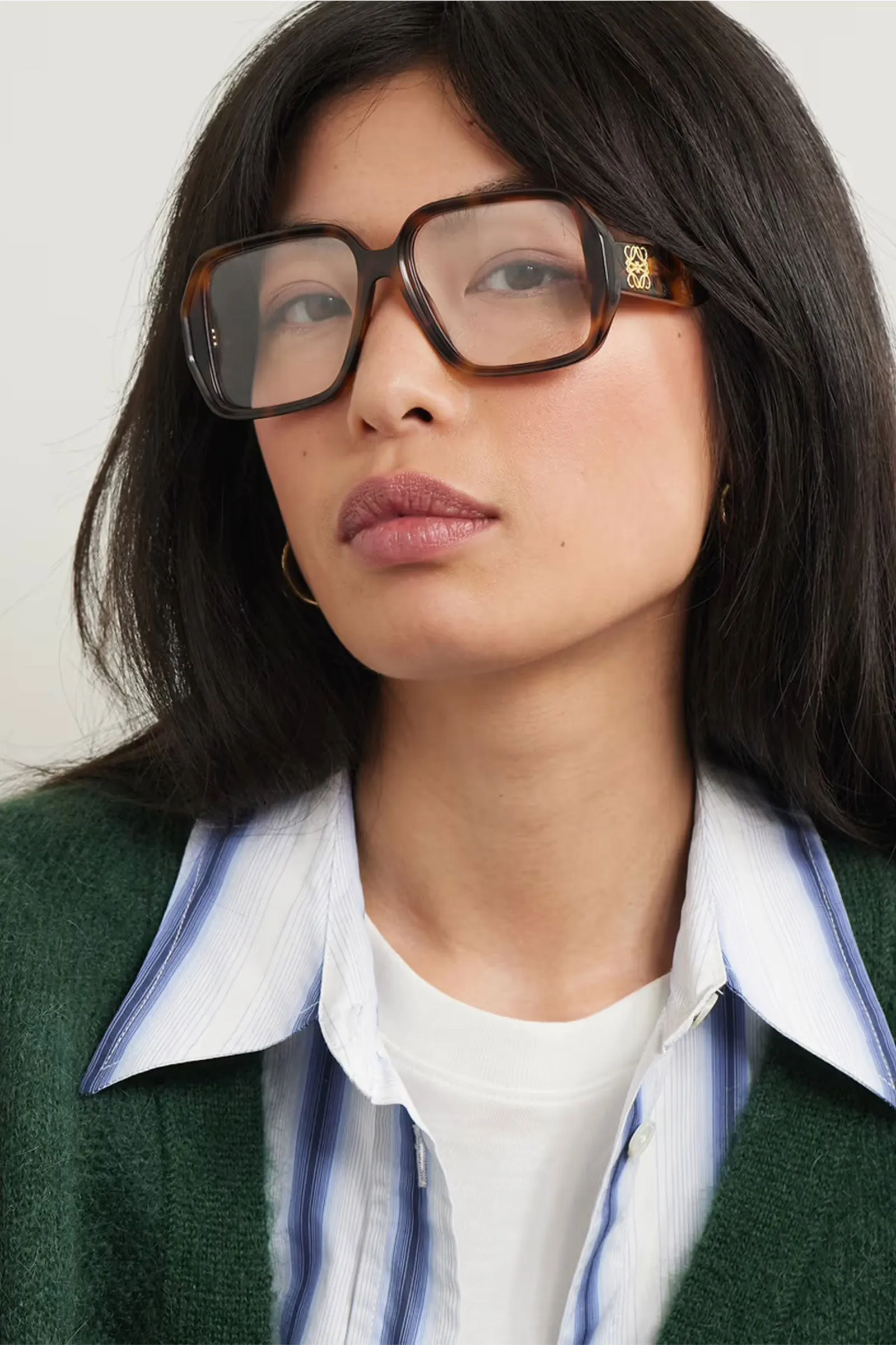Anagram Square-frame Tortoiseshell Acetate Optical Glasses