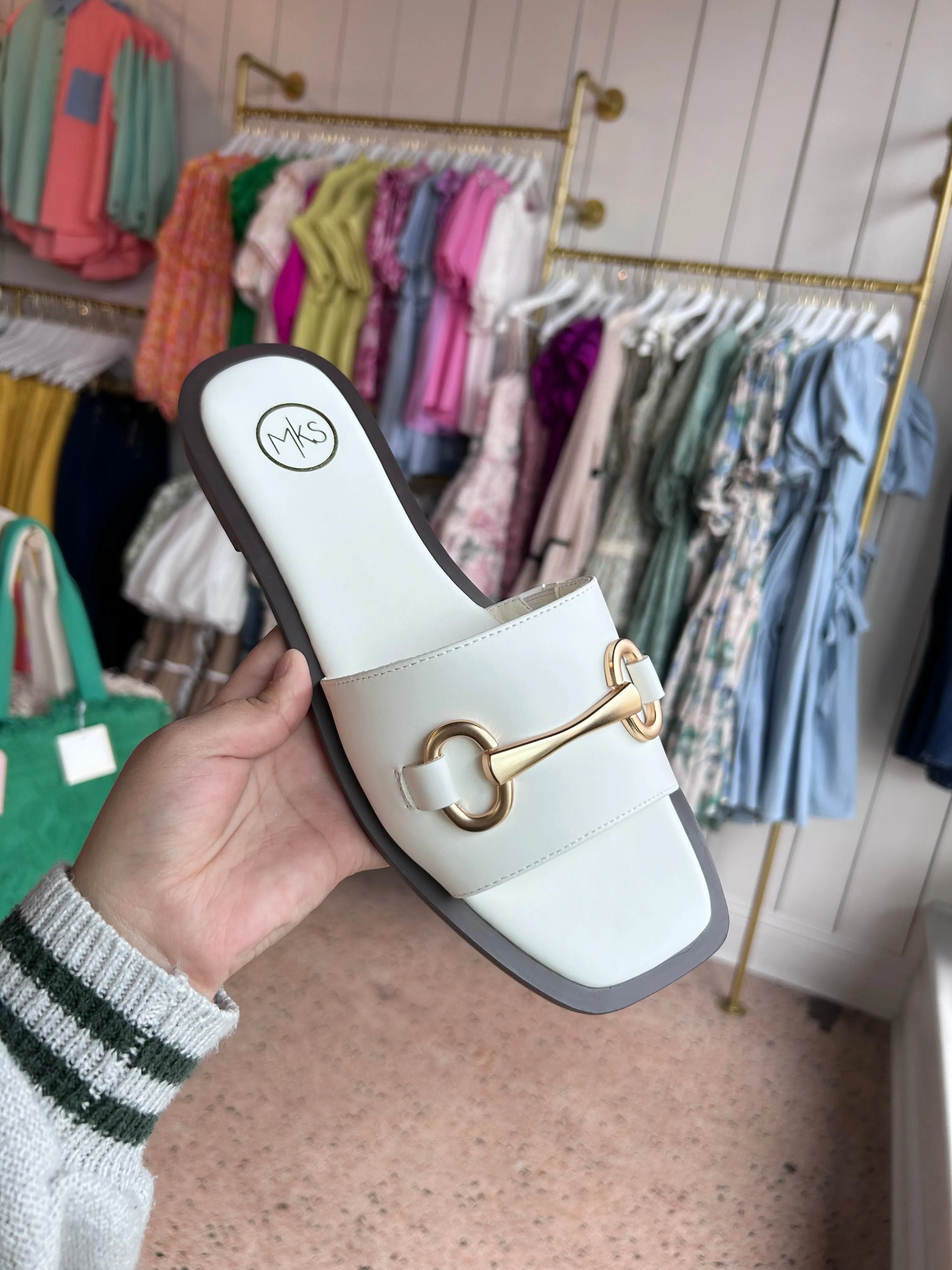 Ava Sandals -White
