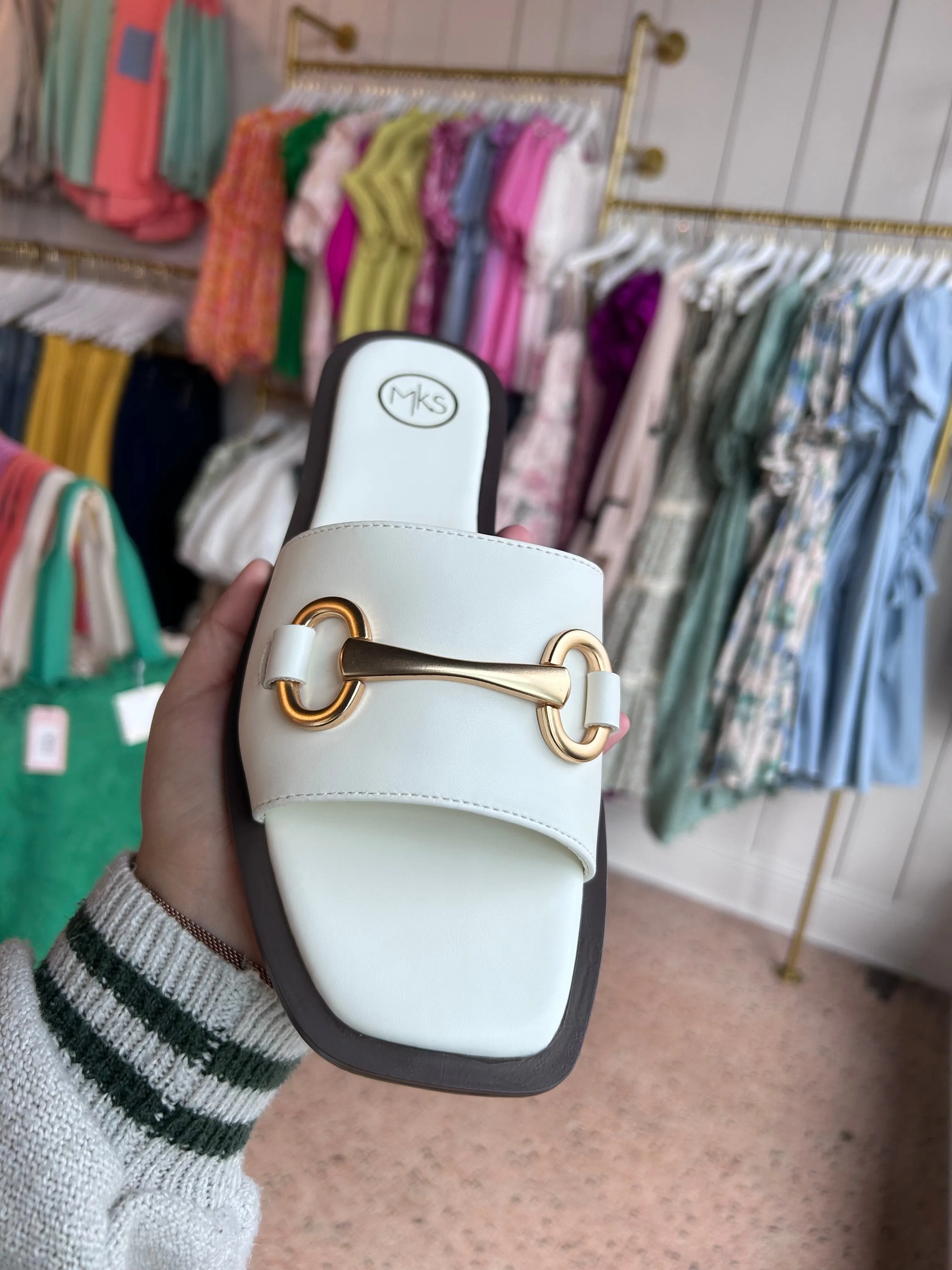Ava Sandals -White