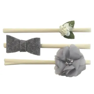 Babymoon (Set of 3) Baby Headbands Fusion, Girl's Hairbands for Newborn,Toddler and Children - Grey