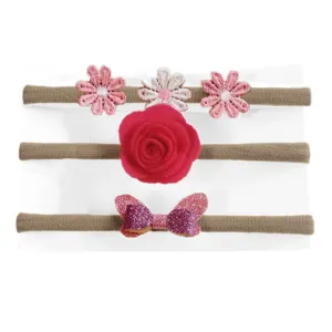 Babymoon (Set of 3) Baby Headbands Fusion, Girl's Hairbands for Newborn,Toddler and Children - Pink