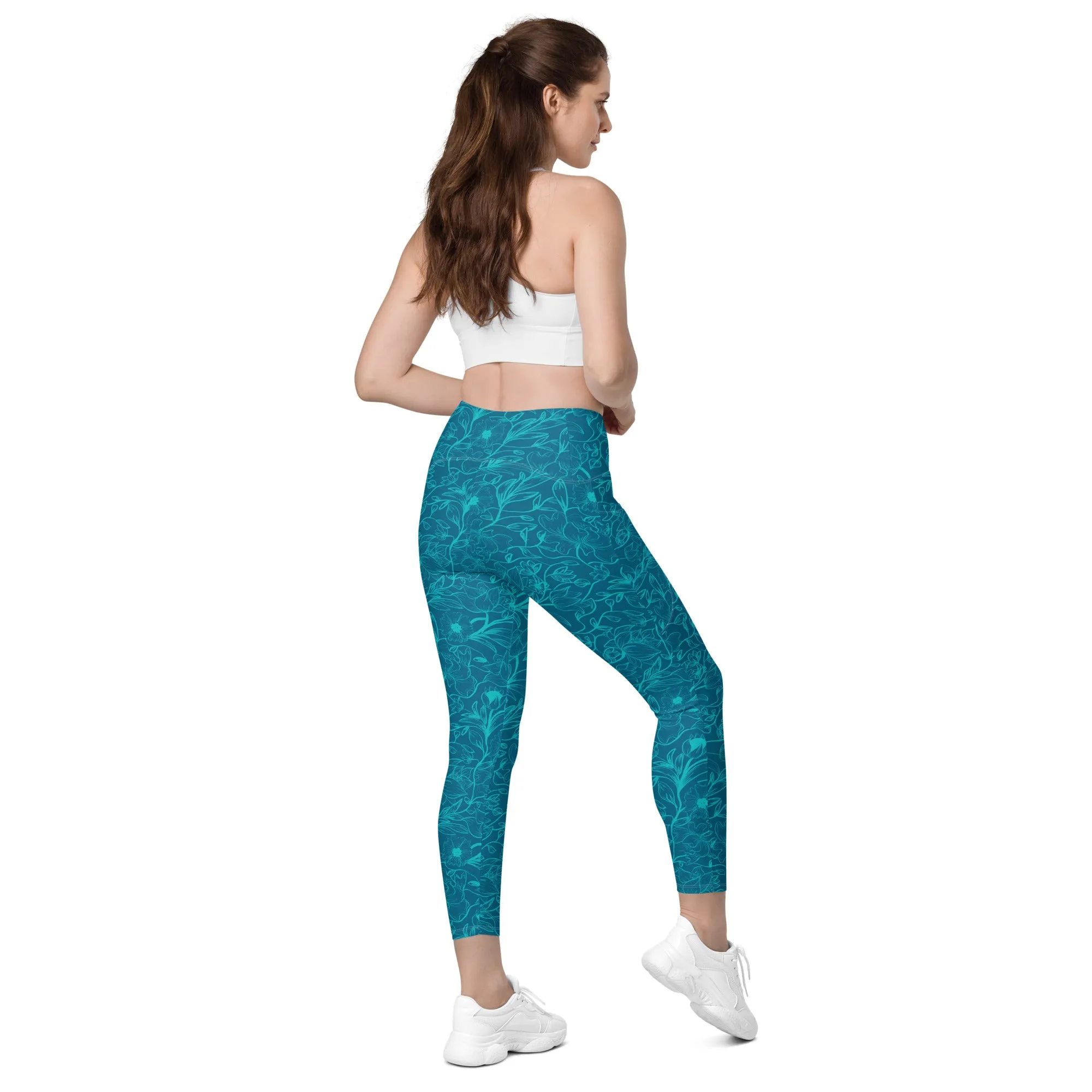Blue Leggings with pockets. Miami Collection
