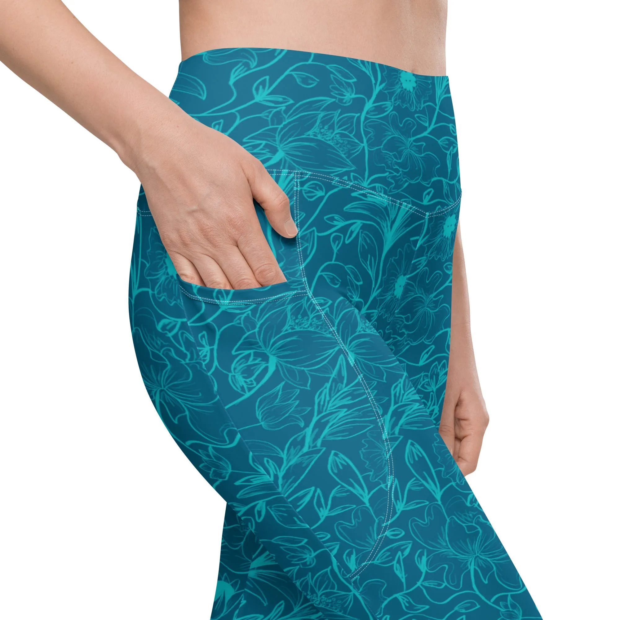 Blue Leggings with pockets. Miami Collection
