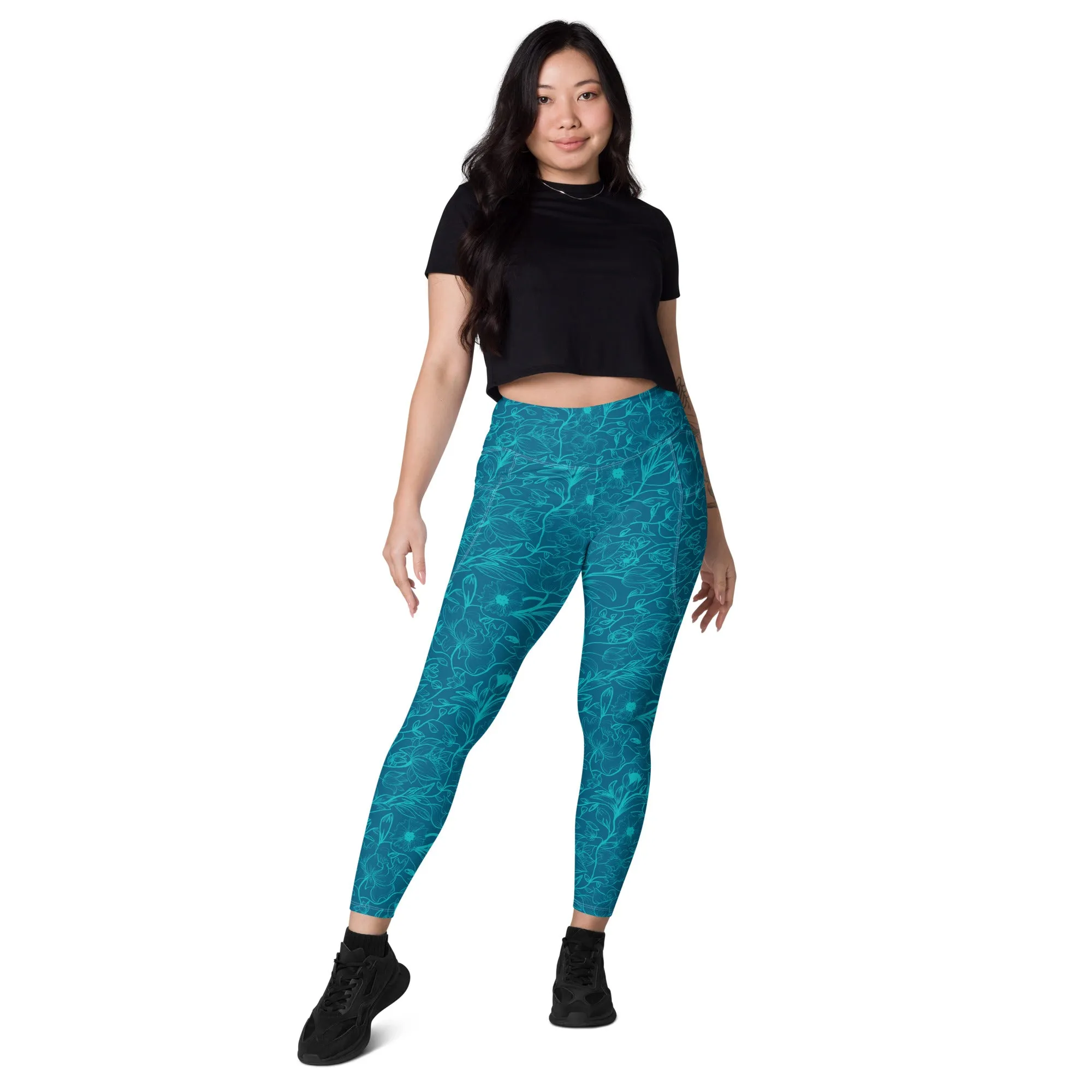 Blue Leggings with pockets. Miami Collection