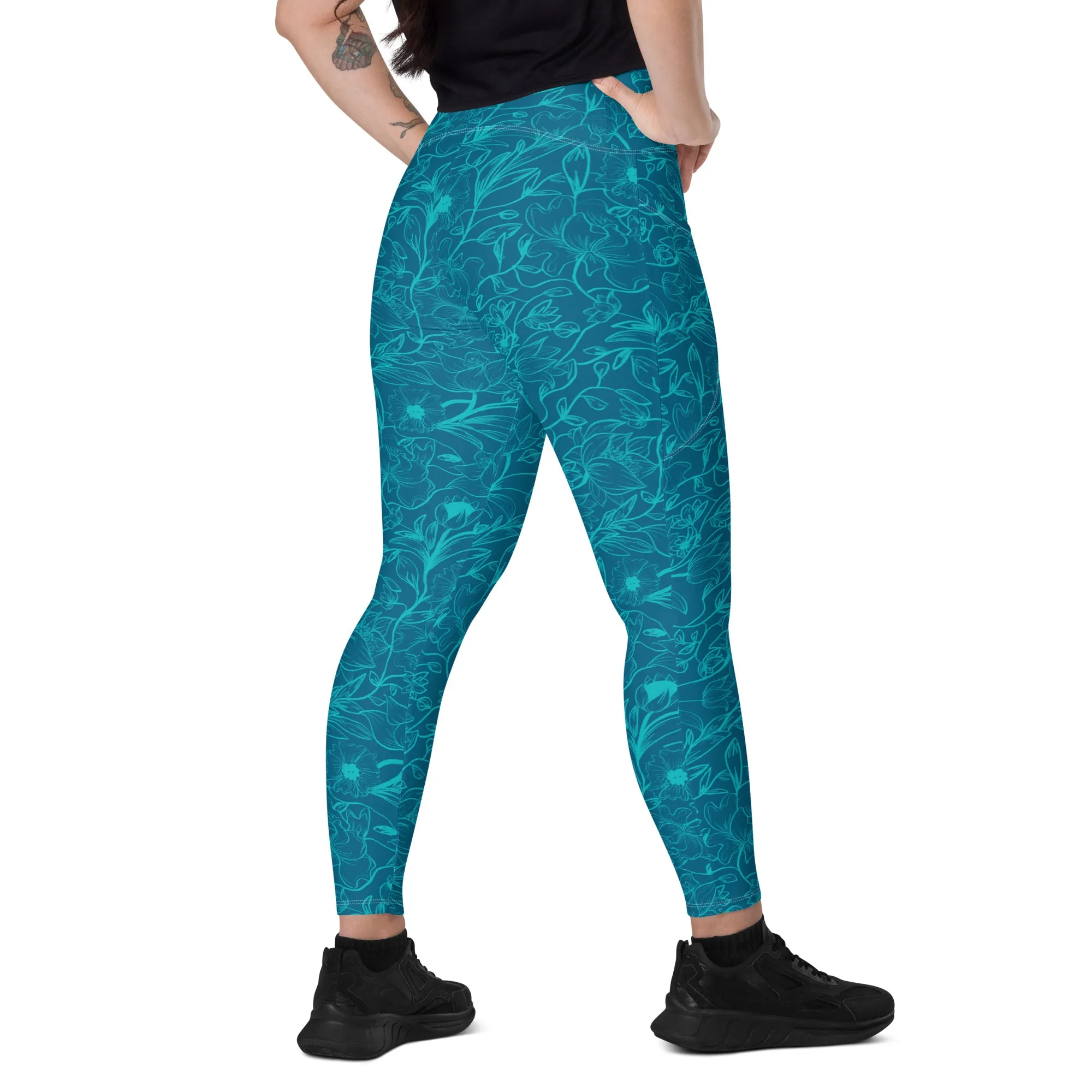 Blue Leggings with pockets. Miami Collection