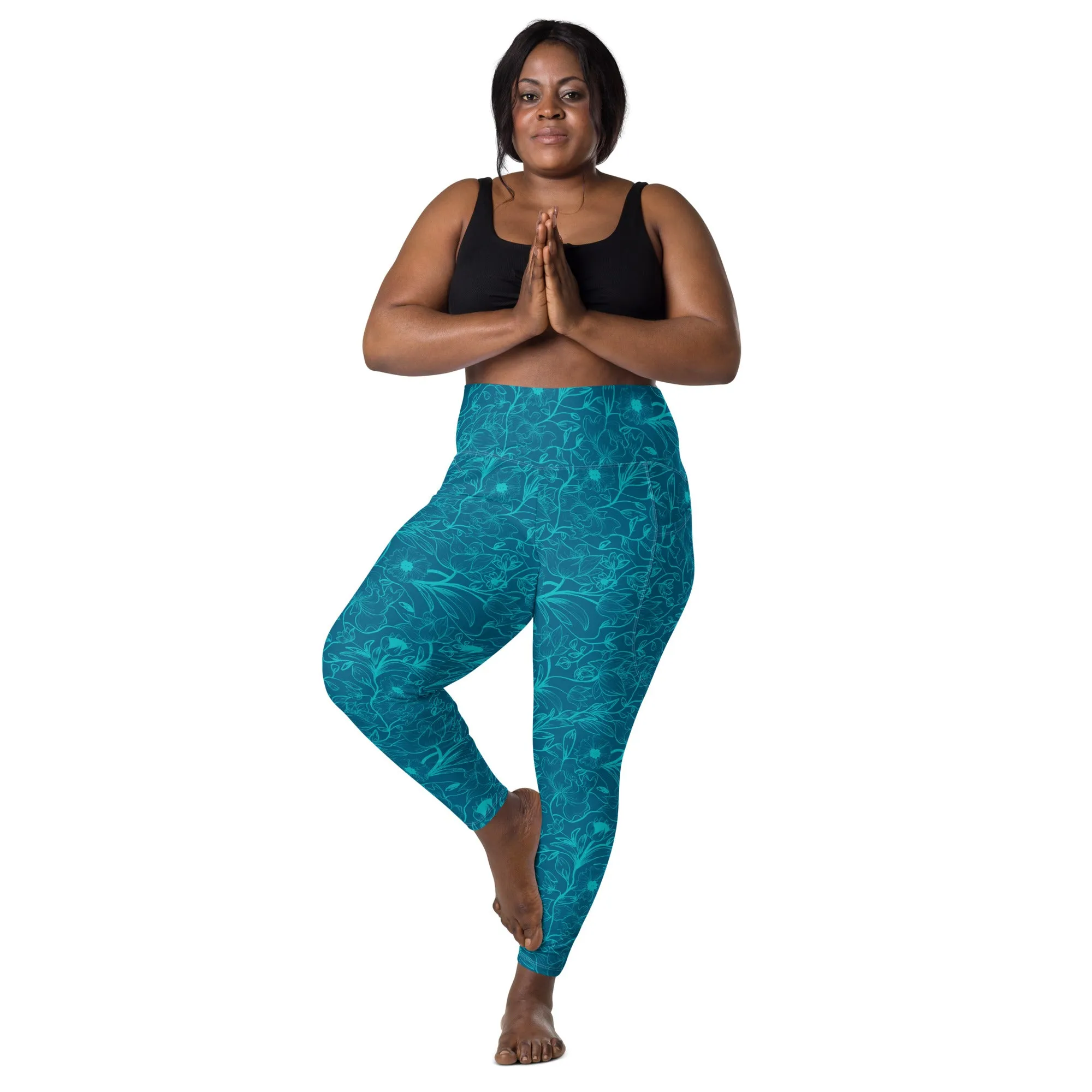 Blue Leggings with pockets. Miami Collection