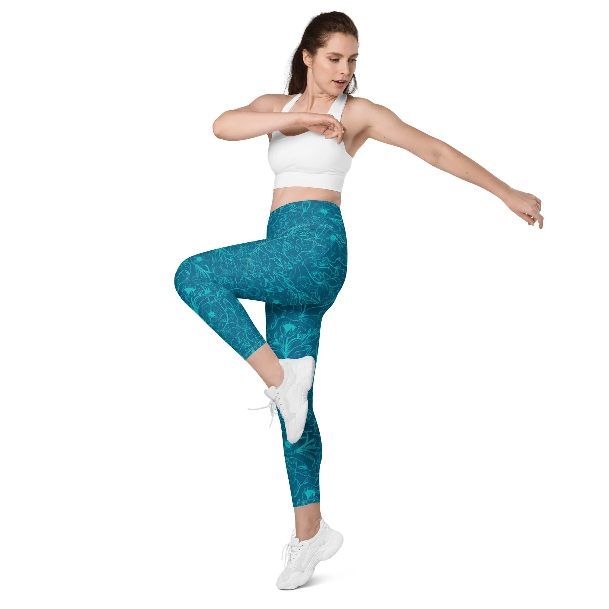 Blue Leggings with pockets. Miami Collection