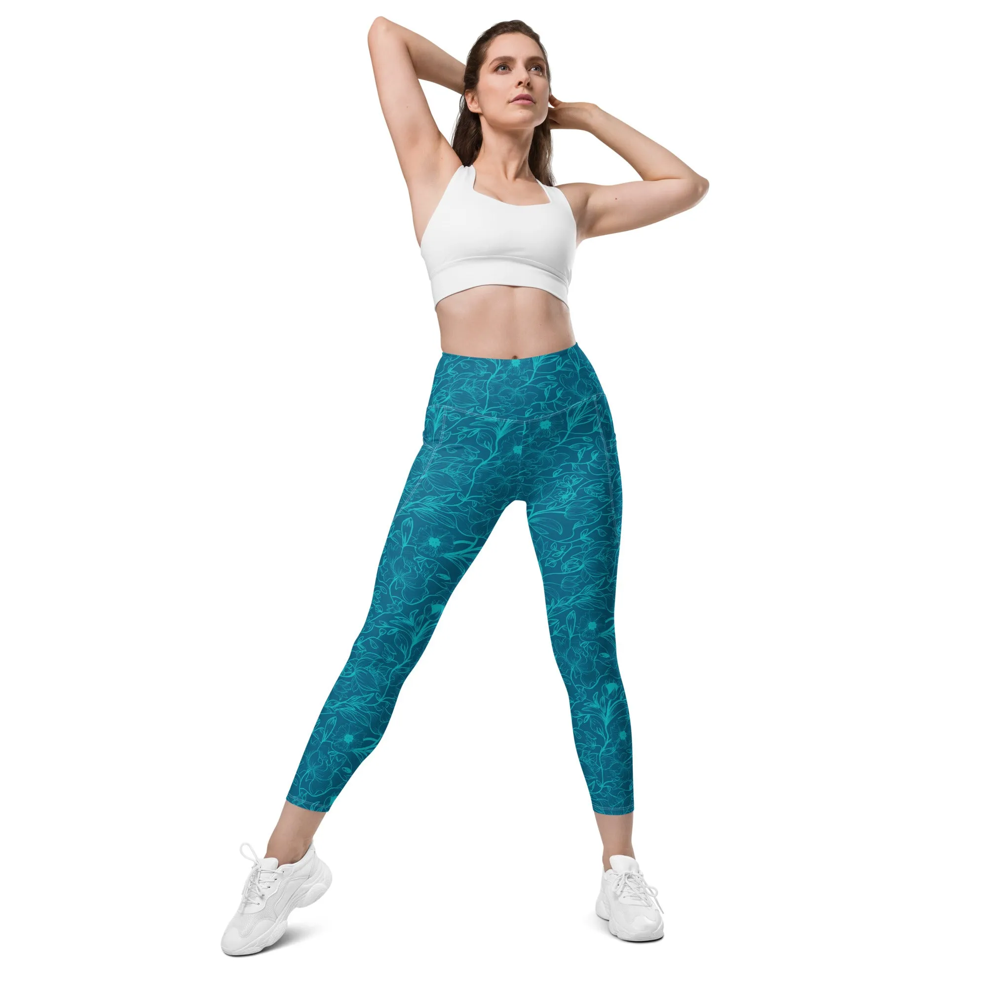 Blue Leggings with pockets. Miami Collection