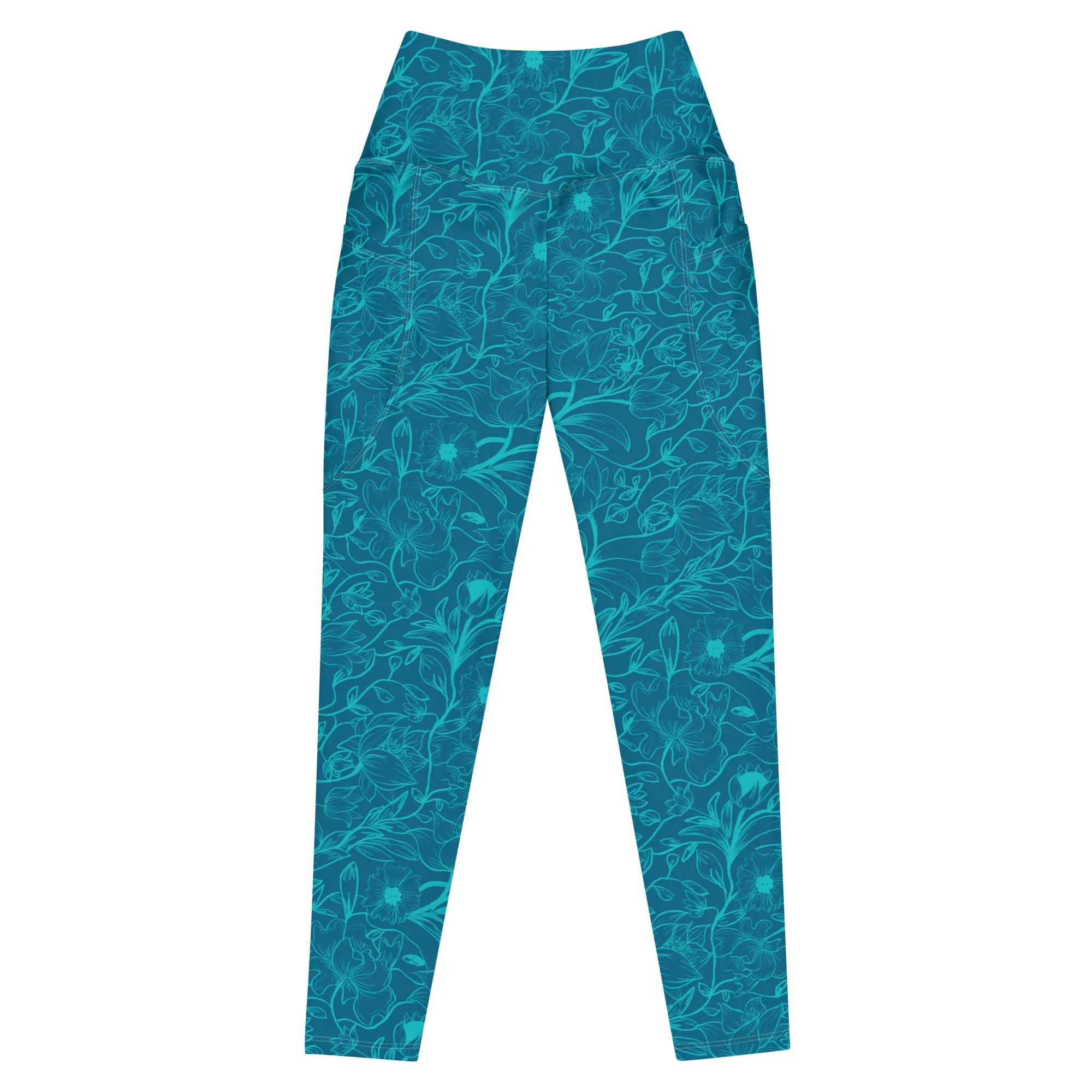 Blue Leggings with pockets. Miami Collection