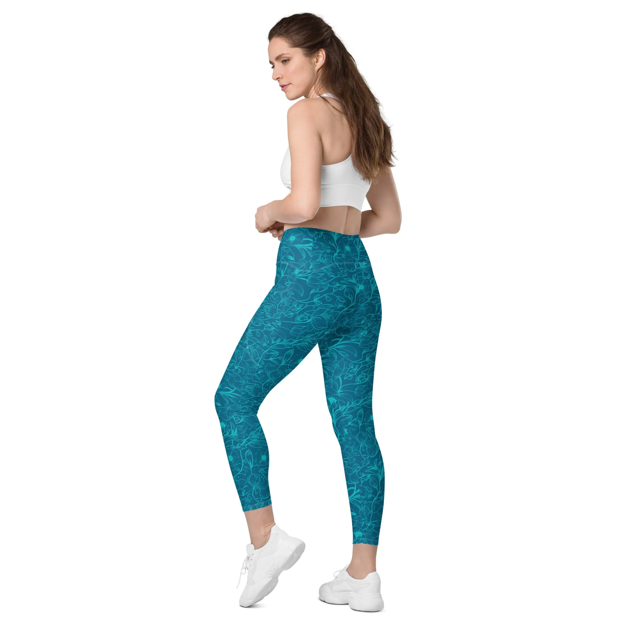 Blue Leggings with pockets. Miami Collection