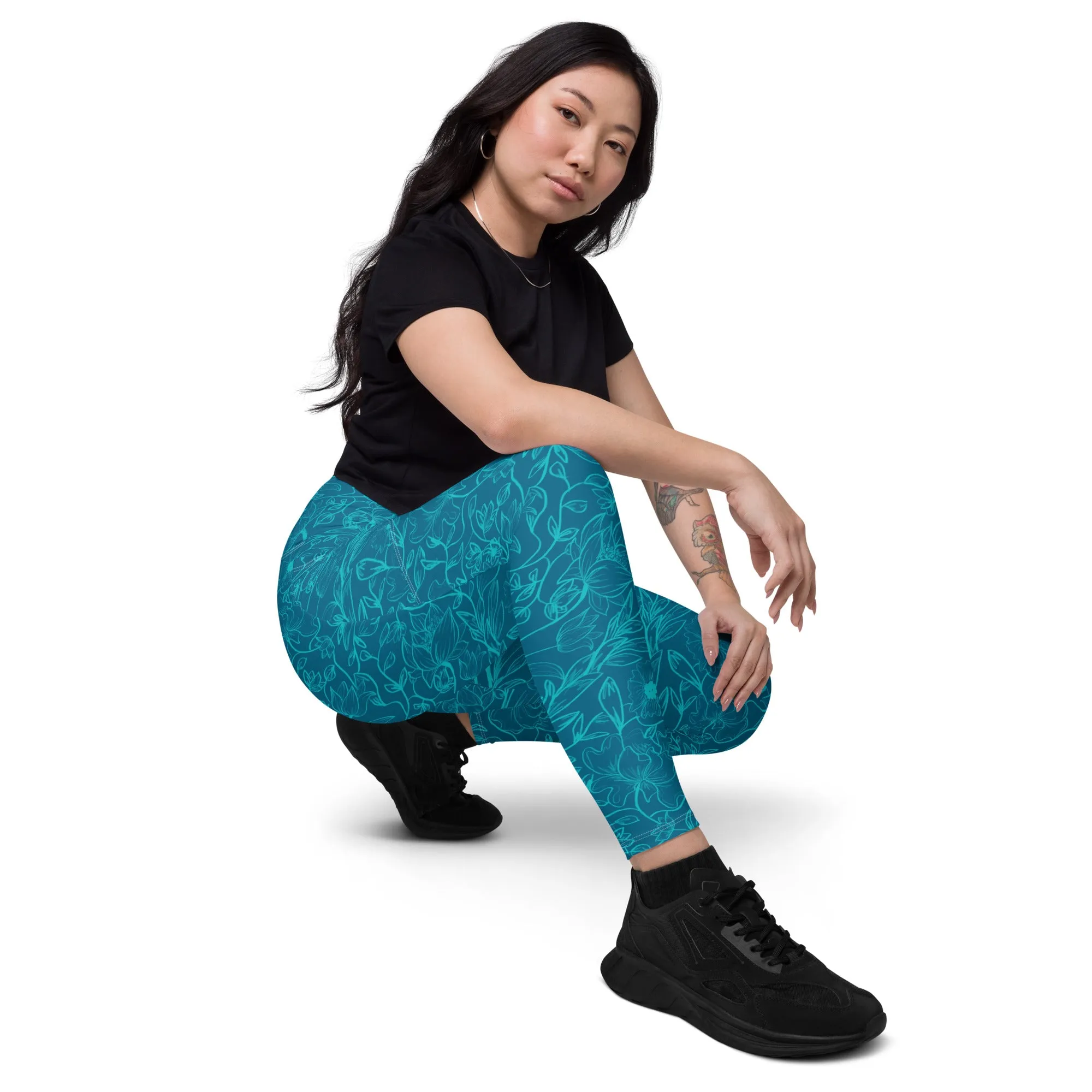 Blue Leggings with pockets. Miami Collection