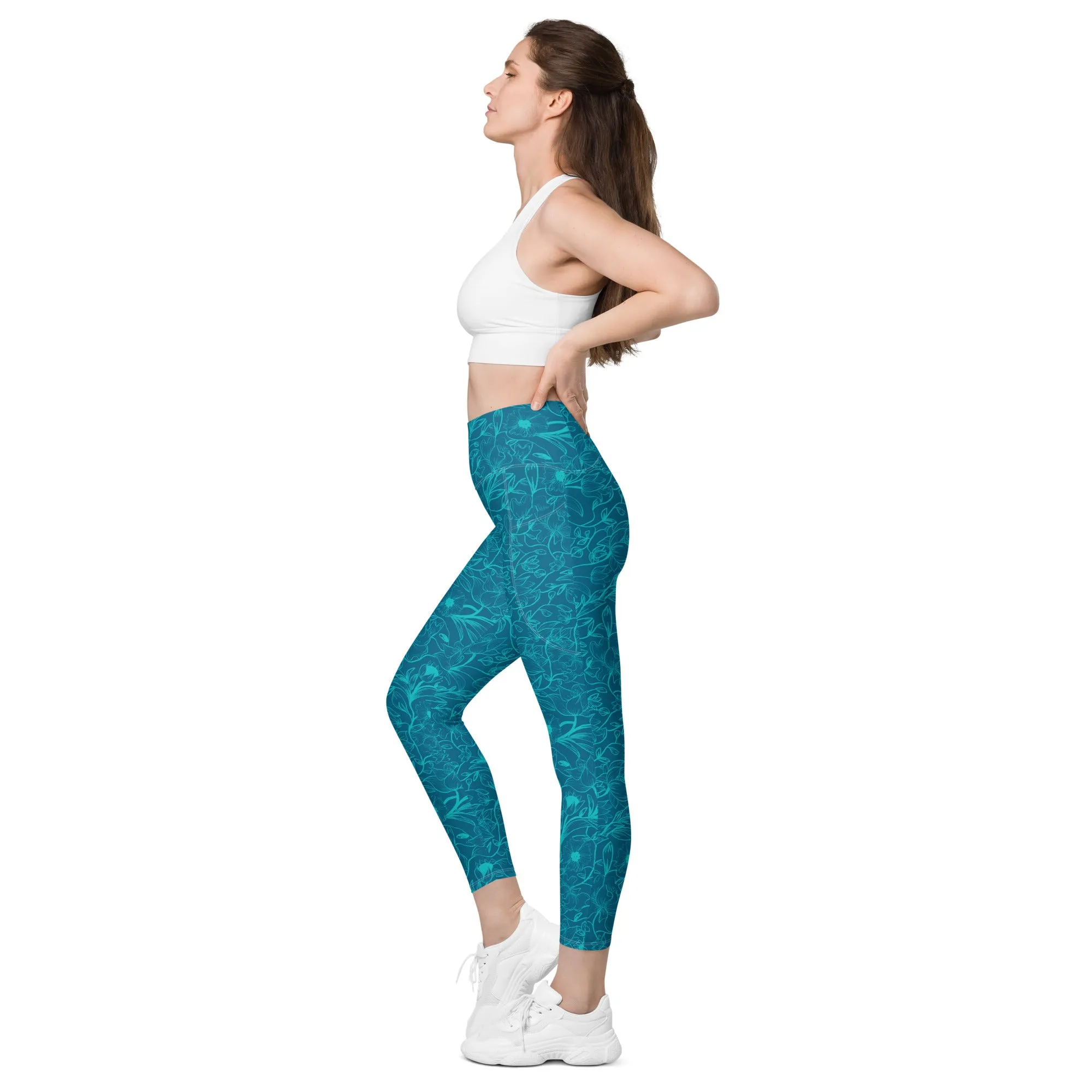 Blue Leggings with pockets. Miami Collection