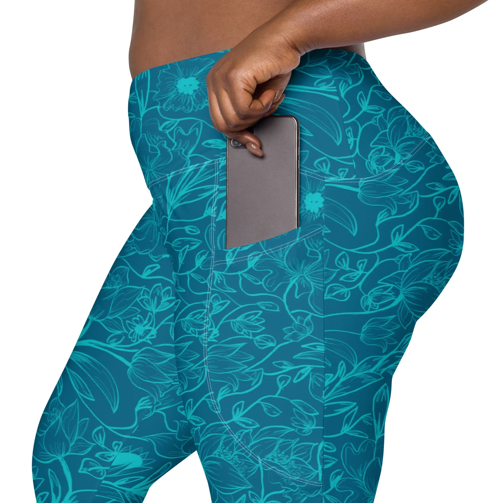 Blue Leggings with pockets. Miami Collection