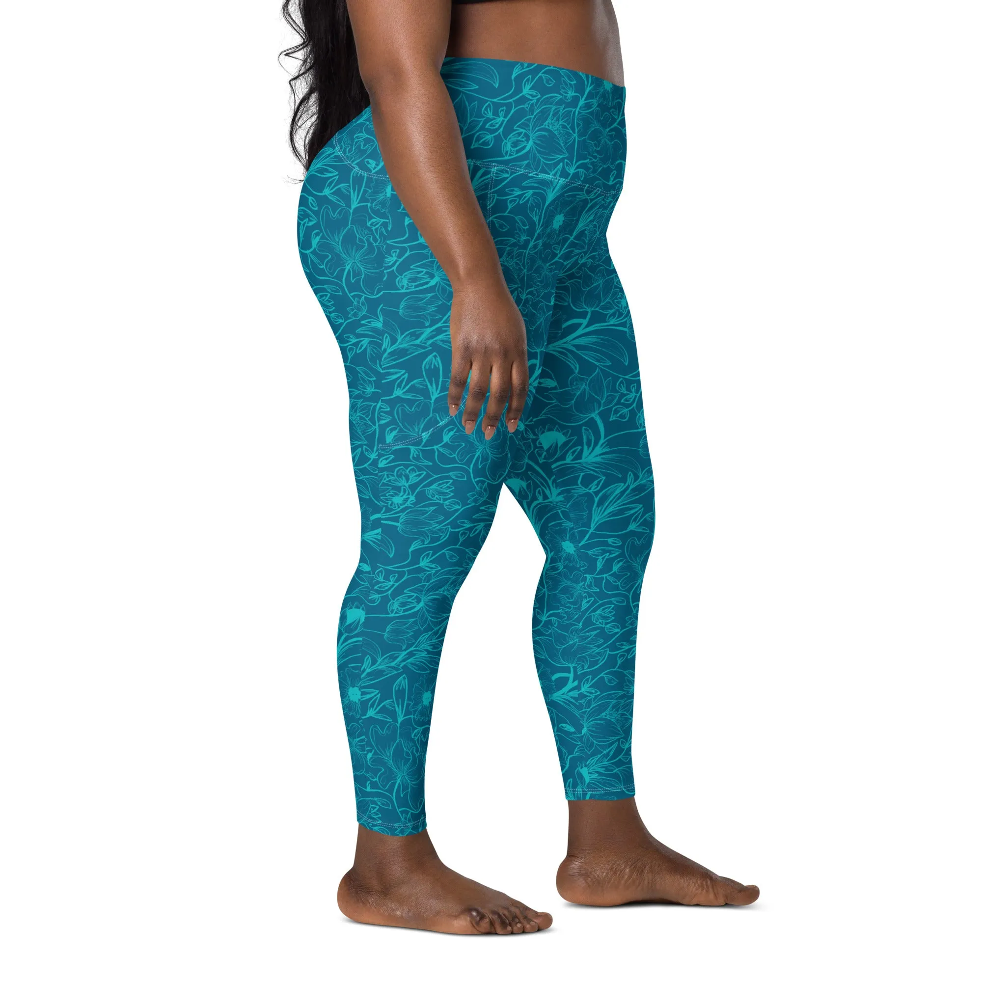 Blue Leggings with pockets. Miami Collection