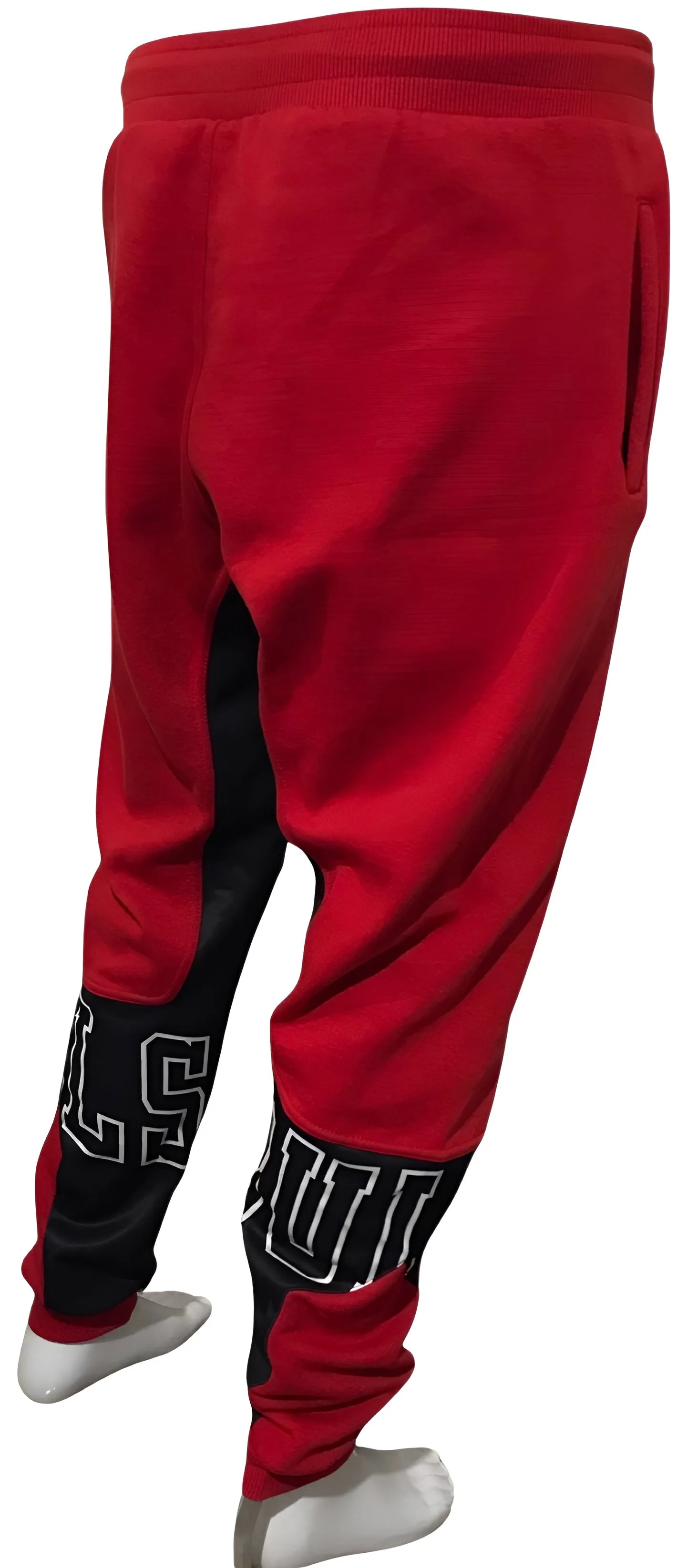 ^BULLS^ (RED-MULTI) *CUT & SEW* LUXURY JOGGER SWEATPANTS