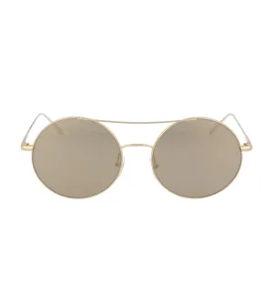 Calvin Klein Women's Gold-mirrored Round Sunglasses