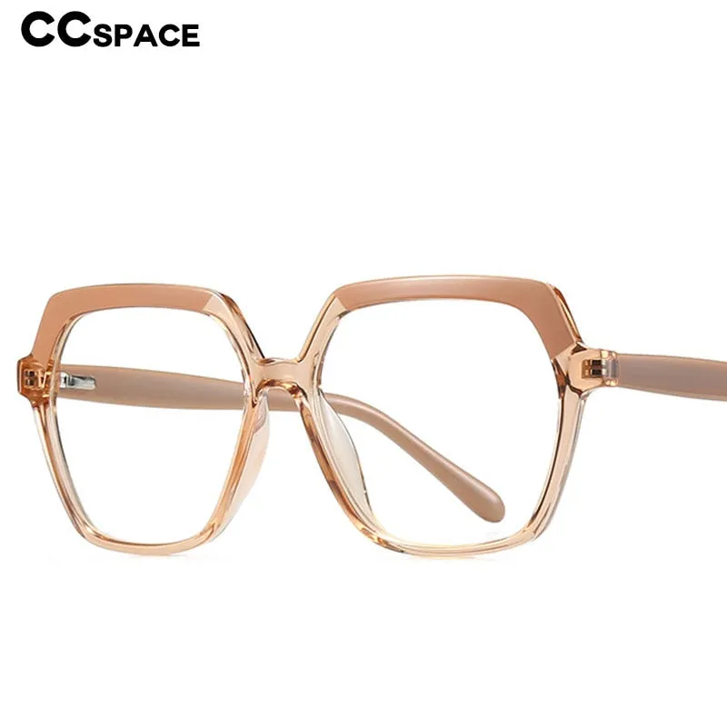 CCspace Unisex Full Rim Polygon Tr 90 Titanium Frame Eyeglasses 49324