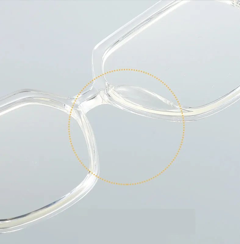 CCspace Unisex Full Rim Polygon Tr 90 Titanium Frame Eyeglasses 49324