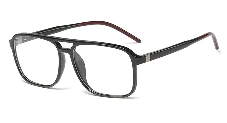CCspace Unisex Full Rim Square Double Bridge Tr 90 Titanium Frame Eyeglasses 45844