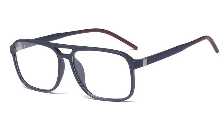 CCspace Unisex Full Rim Square Double Bridge Tr 90 Titanium Frame Eyeglasses 45844