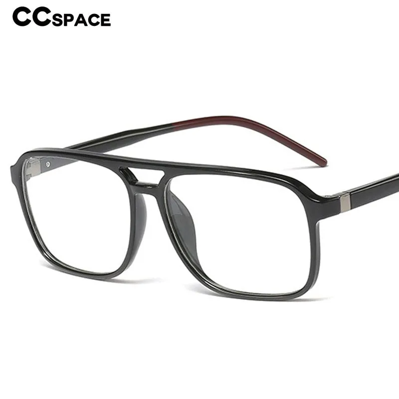 CCspace Unisex Full Rim Square Double Bridge Tr 90 Titanium Frame Eyeglasses 45844