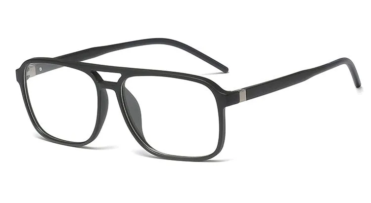 CCspace Unisex Full Rim Square Double Bridge Tr 90 Titanium Frame Eyeglasses 45844