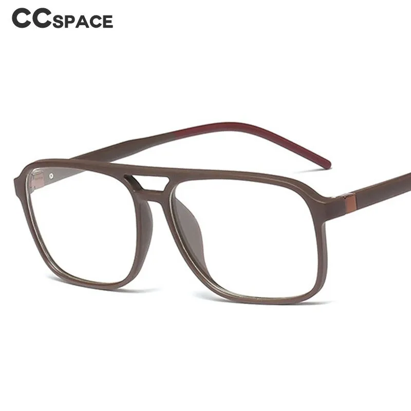 CCspace Unisex Full Rim Square Double Bridge Tr 90 Titanium Frame Eyeglasses 45844
