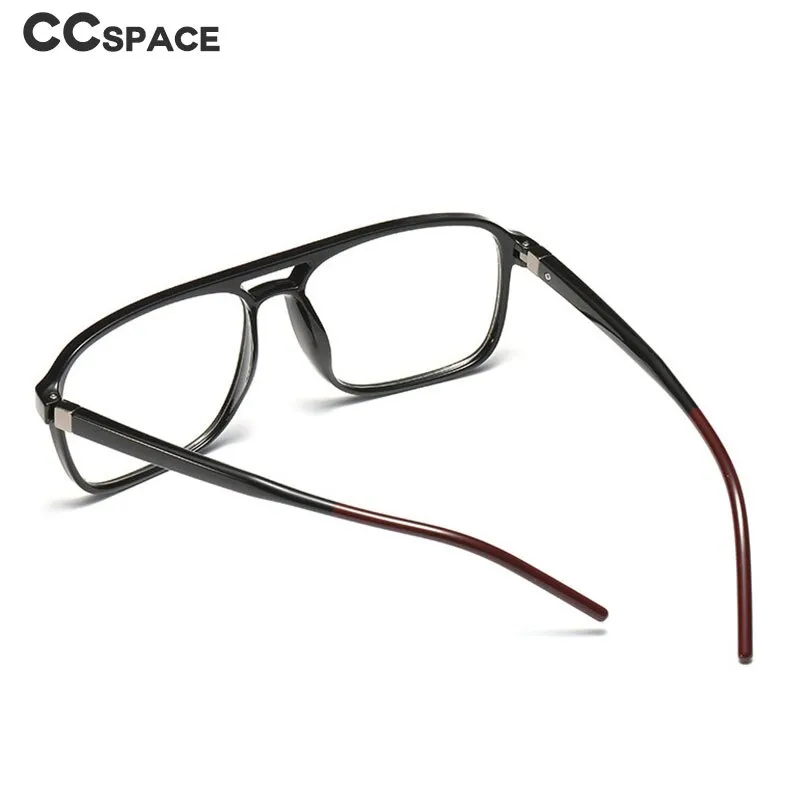 CCspace Unisex Full Rim Square Double Bridge Tr 90 Titanium Frame Eyeglasses 45844