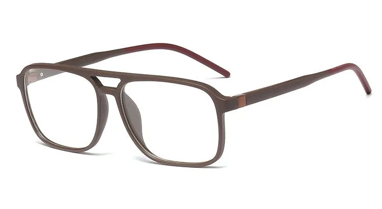 CCspace Unisex Full Rim Square Double Bridge Tr 90 Titanium Frame Eyeglasses 45844