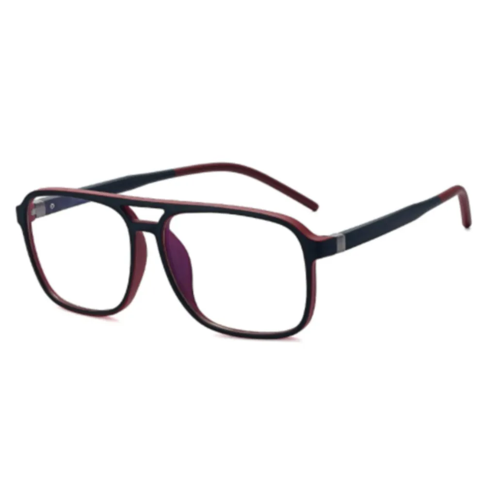 CCspace Unisex Full Rim Square Double Bridge Tr 90 Titanium Frame Eyeglasses 45844