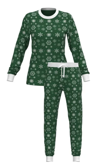 Christmas Snowflake Long Sleeve Top and Jogger Pant SET (Women)