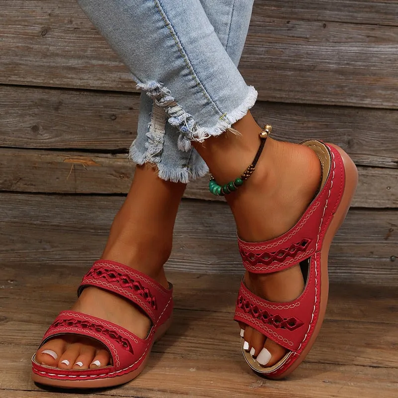 Cleo - Cutout Slide Sandals