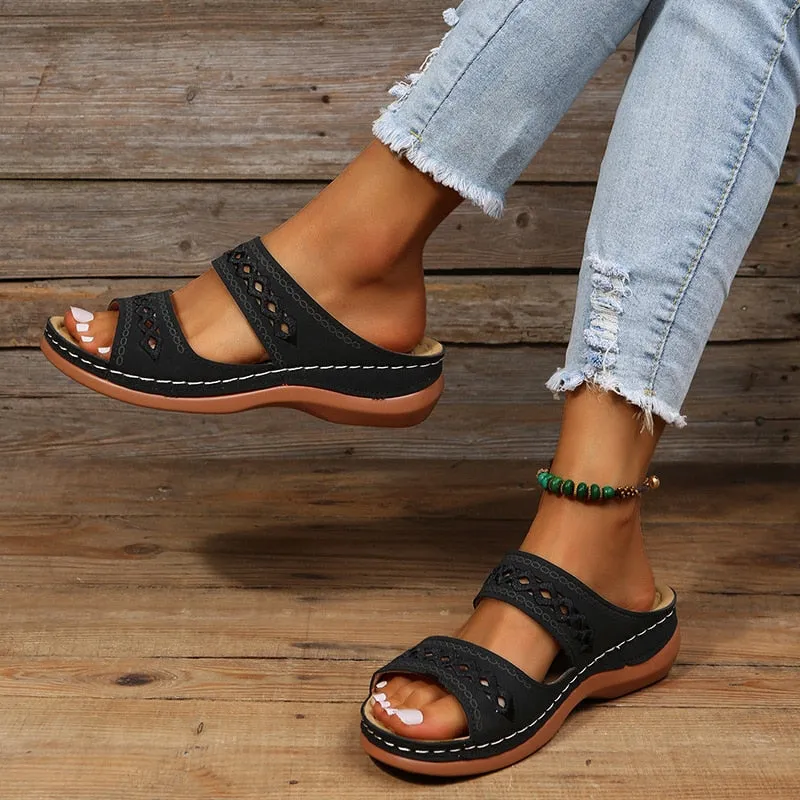 Cleo - Cutout Slide Sandals