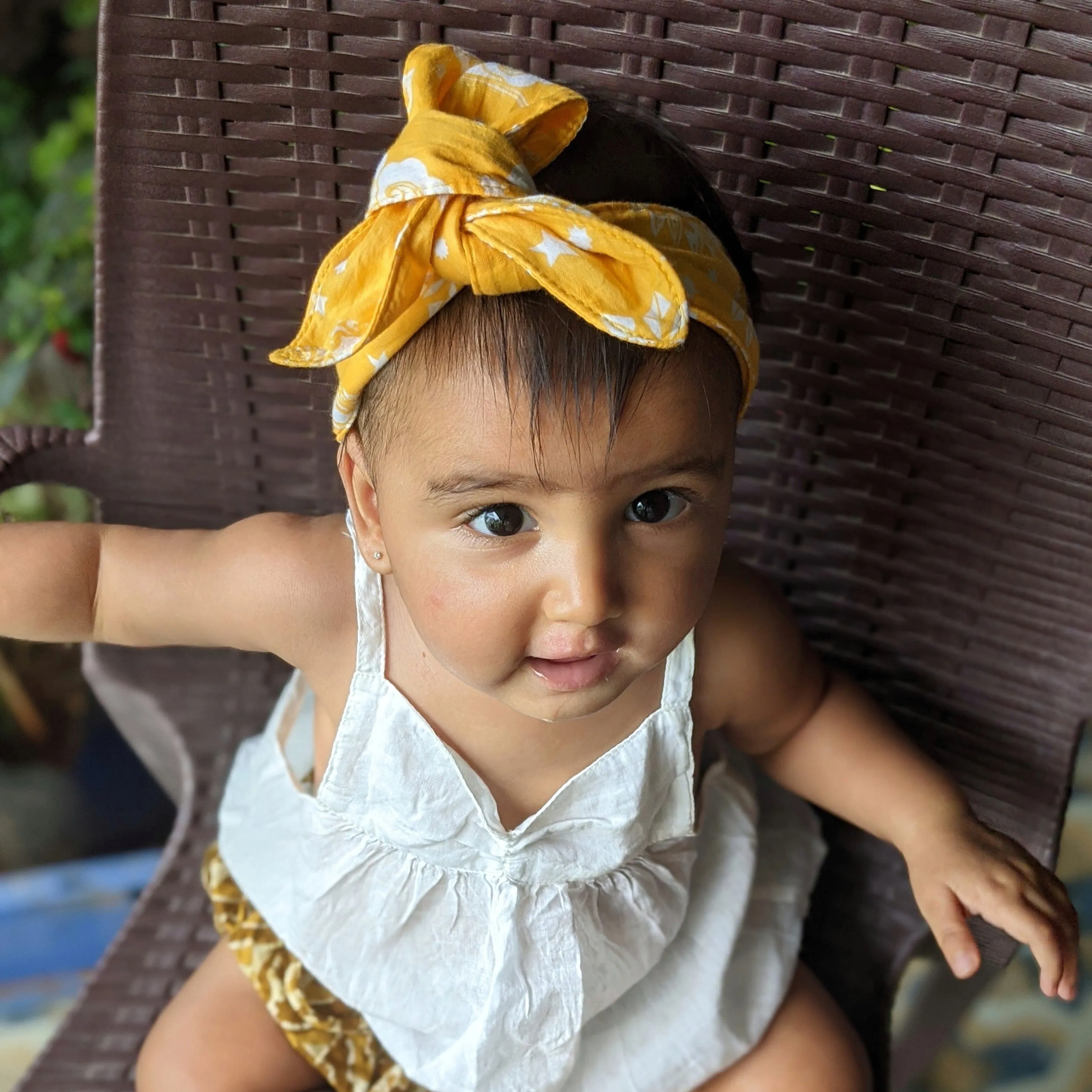 Cotton Malmal (Adjustable) Hairband - Nayantaara Yellow