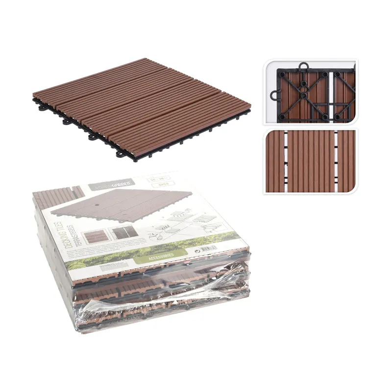 Decking Tile Set (Pack of 6) WPC Brown