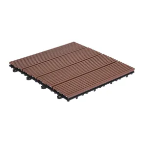 Decking Tile Set (Pack of 6) WPC Brown