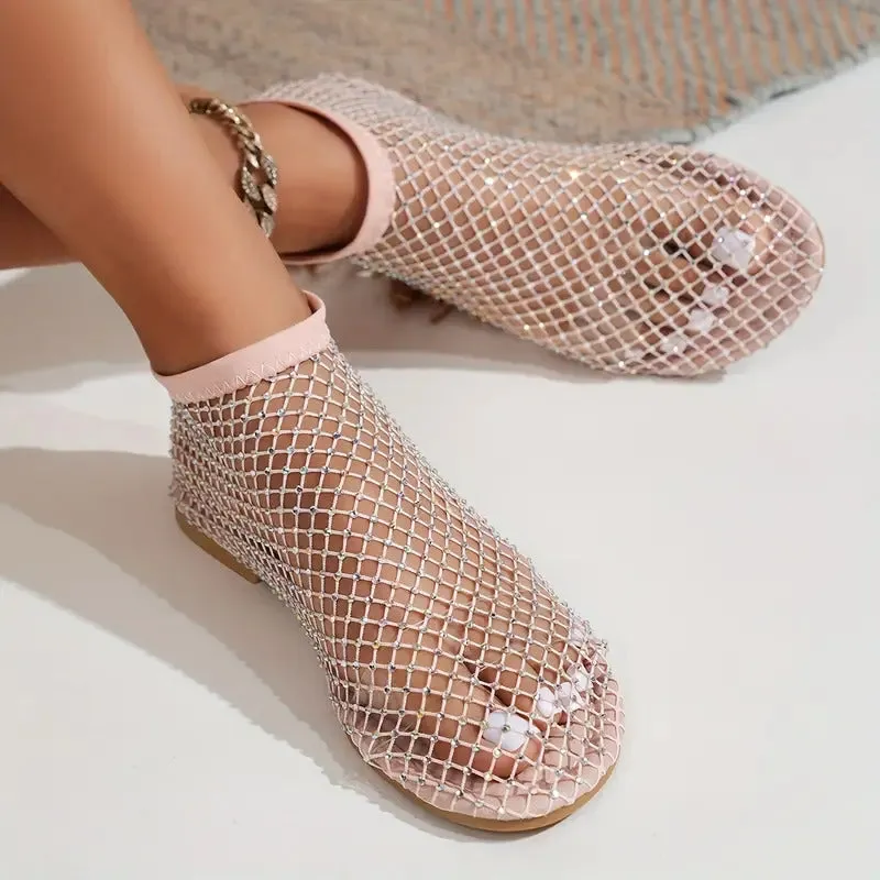 Embellished Rhinestone Pattern Sandals