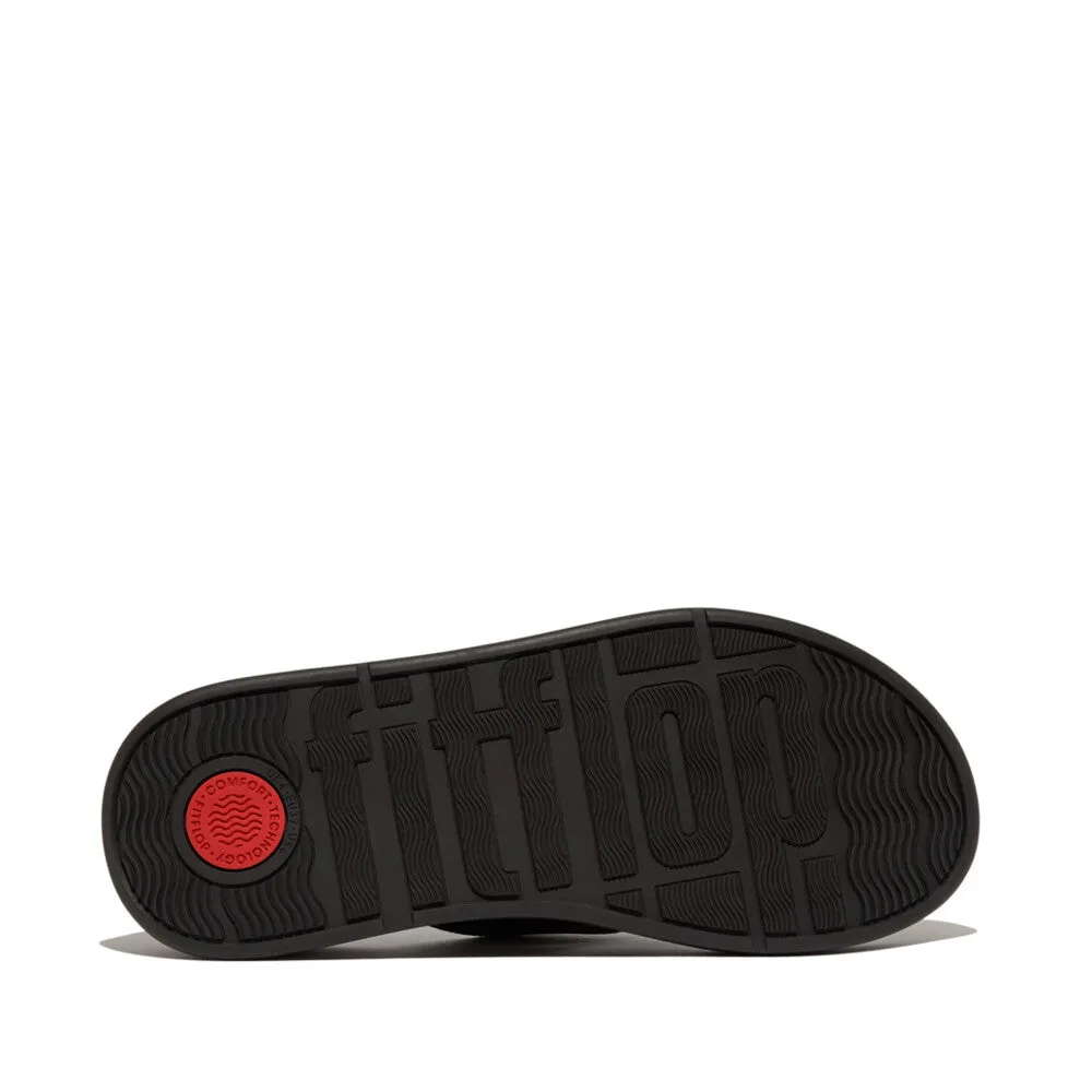 F-MODE Buckle Shimmerlux Flatform Toe-Post Sandals