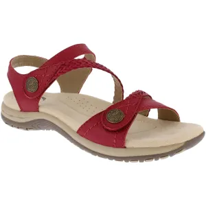 Free Spirit Malibu CHILLI Red Leather Touch Fastening Comfort Sandals