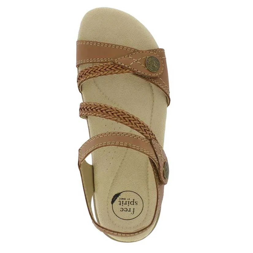 Free Spirit Malibu WALNUT Brown Leather Comfort Sandals