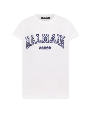 Gingham Lettering Balmain Paris T-Shirt