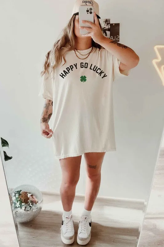 HAPPY GO LUCKY ST PATRICKS OVERSIZED TEE