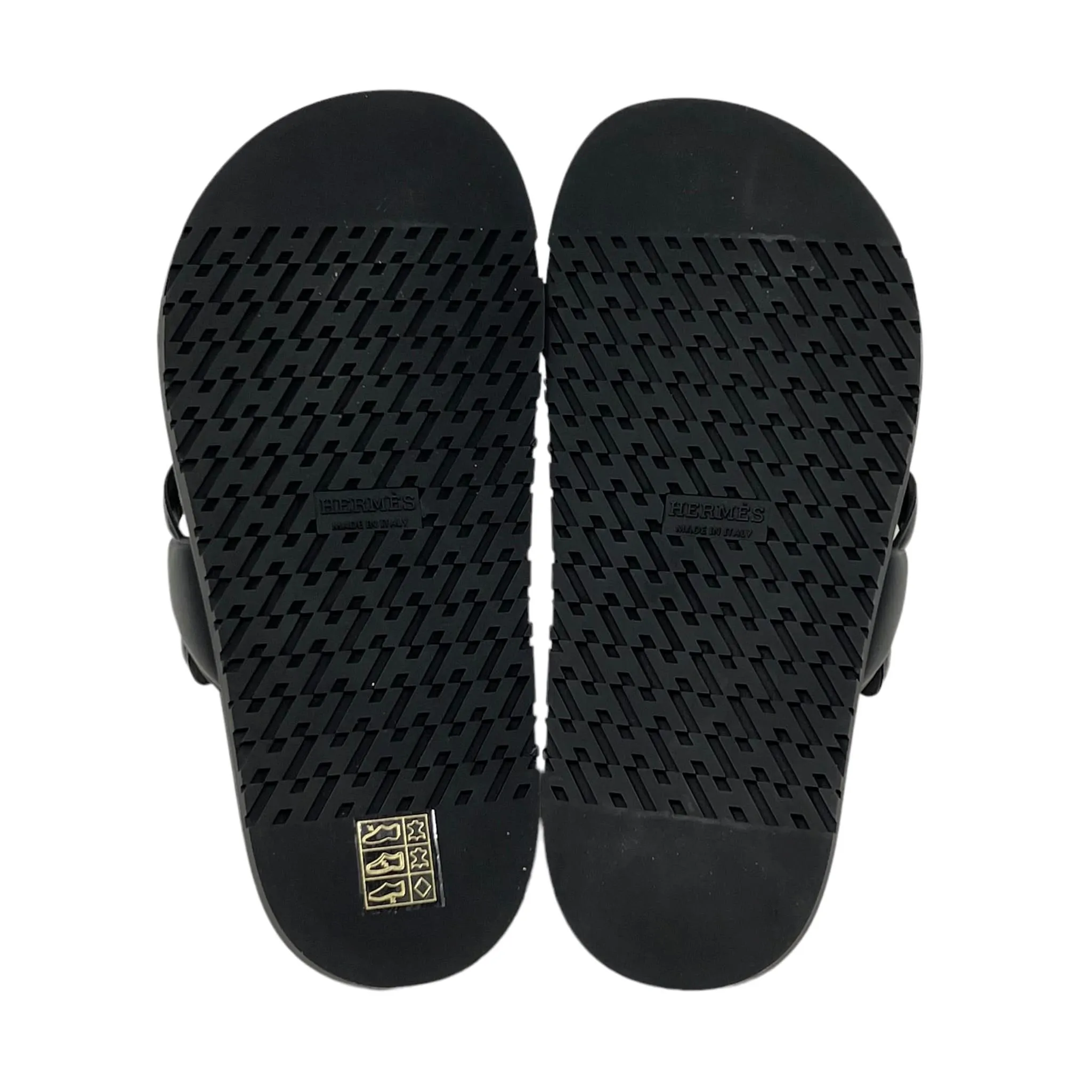 Hermes Noir Nappa Extra Sandals 36
