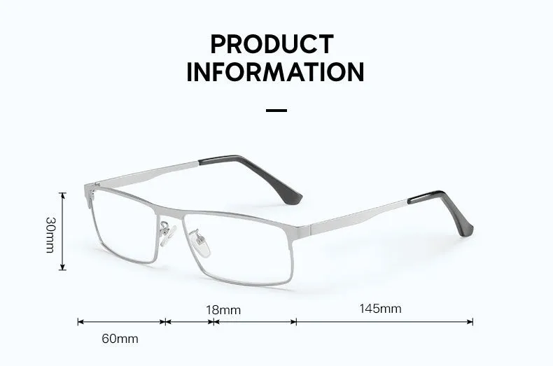 Hotony Unisex Full Rim Square Alloy Frame Anti Blue Light Reading Glasses 9013