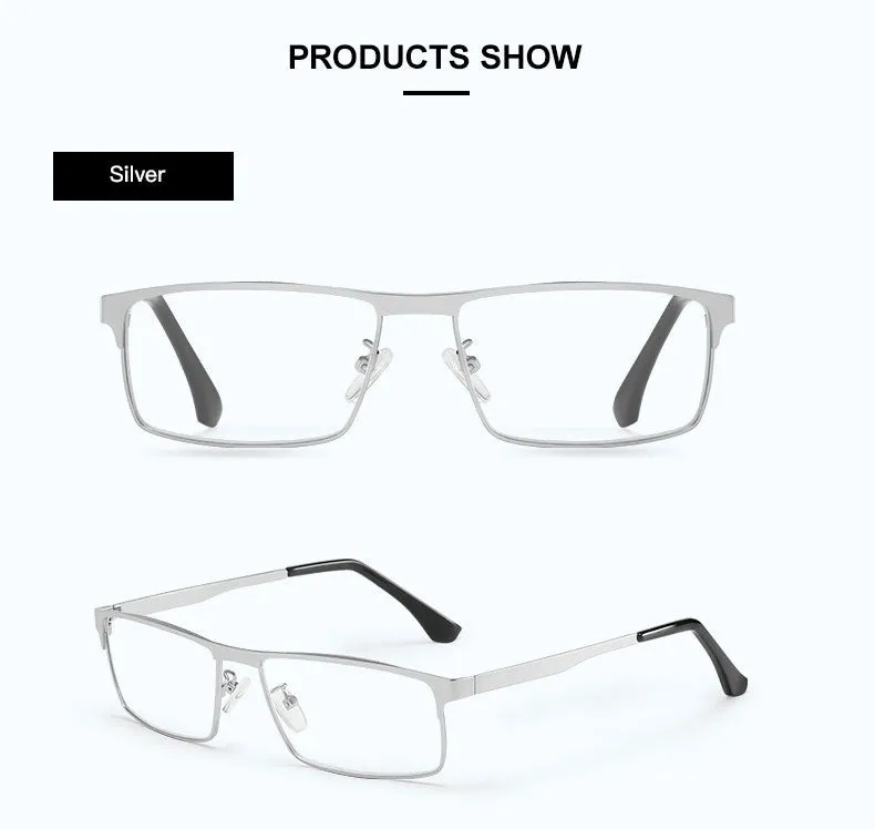 Hotony Unisex Full Rim Square Alloy Frame Anti Blue Light Reading Glasses 9013