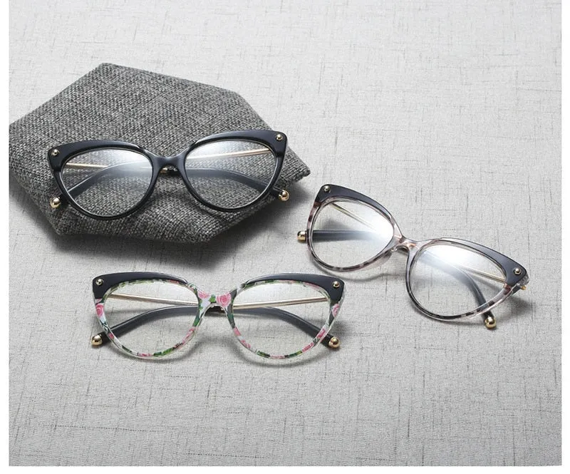 Hotony Women's Full Rim Cat Eye Acetate Frame Eyeglasses 93308