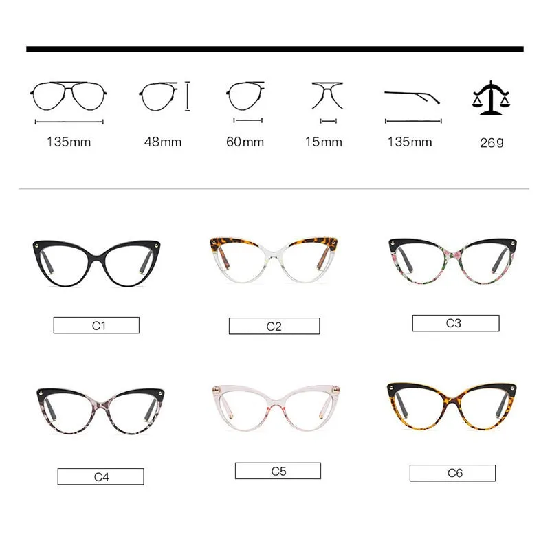 Hotony Women's Full Rim Cat Eye Acetate Frame Eyeglasses 93308